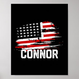Poster Drapeau Connor Usa Personnalisé 4 juillet Connor