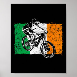 Poster Drapeau Cool Irlande Vintage Drapeau Irlandais Mtb