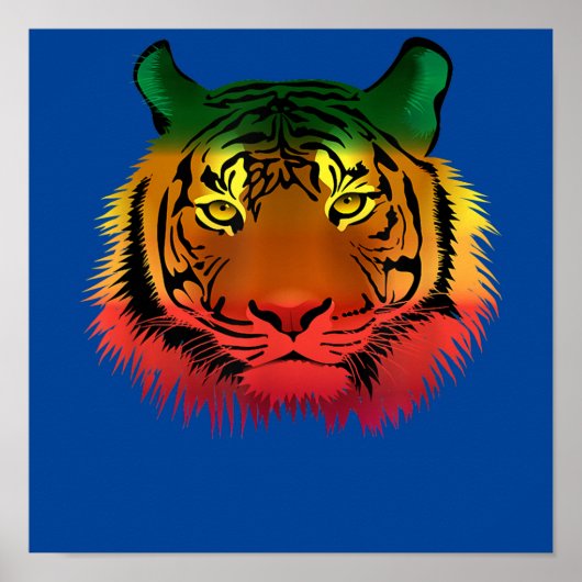 Poster Drapeau cool jamaïcain de tigre (Devant)
