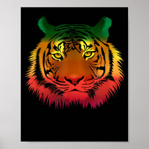 Poster Drapeau cool jamaïcain de tigre