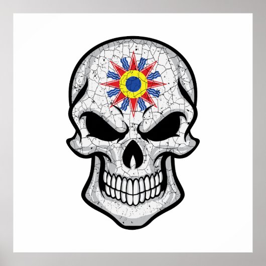 Poster Drapeau crâne souriant de Chaldée (Devant)