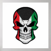 Poster Drapeau crâne souriant du Koweït (Devant)