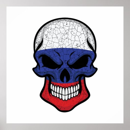 Poster Drapeau crânien souriant de Russie (Devant)