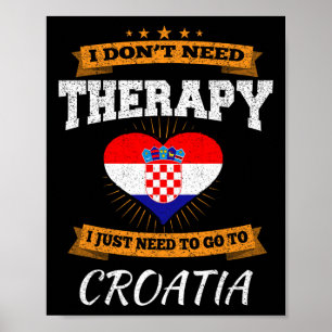 Poster Drapeau croate I Cadeau de vacances en Croatie I D