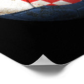 Poster Drapeau Croate Porté Football (Coin)