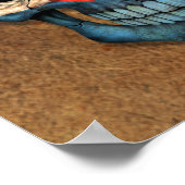 Poster Drapeau croate vieilli et porté (Coin)