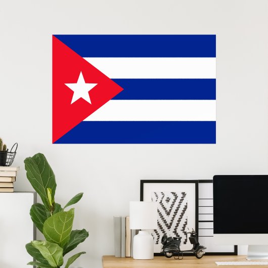 Poster Drapeau Cuba (Bureau à domicile)