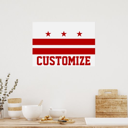 Poster Drapeau customisé Washington D.C. (Cuisine)
