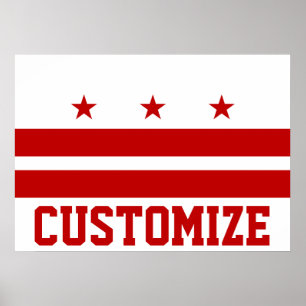 Poster Drapeau customisé Washington D.C.