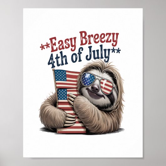 Poster Drapeau d'accrochage du connecteur 4 juillet (Devant)