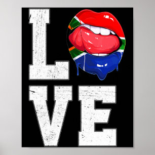 Poster Drapeau d'Afrique du Sud Fan de football Amour Sud