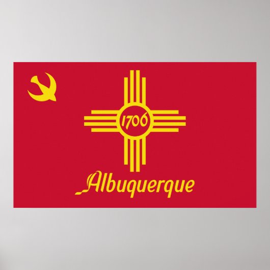 Poster Drapeau d'Albuquerque (Nouveau-Mexique) (Devant)