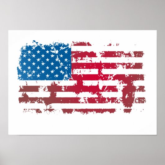Poster DRAPEAU D'AMÉRIQUE vintage (Devant)