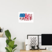 Poster DRAPEAU D'AMÉRIQUE vintage (Bureau à domicile)