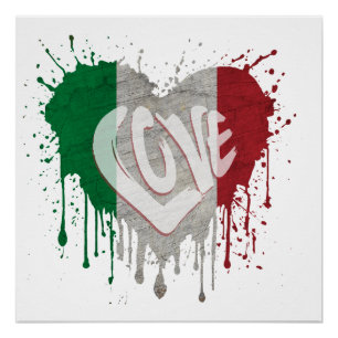 Poster Drapeau d'amour Italie