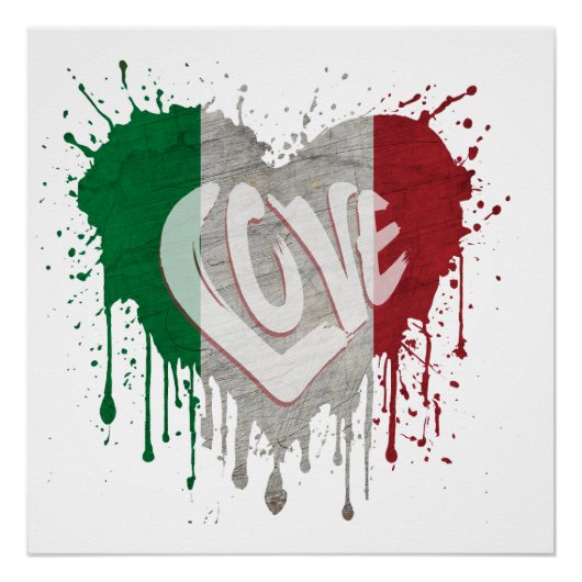 Poster Drapeau d'amour Italie (Devant)