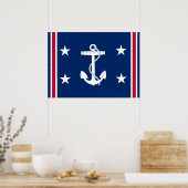 Poster Drapeau d'Ancre nautique patriotique (Cuisine)