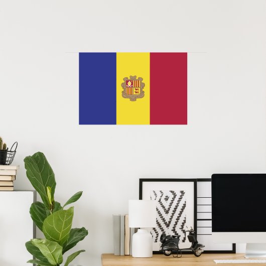 Poster drapeau d'Andorre (Bureau à domicile)
