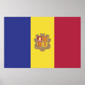 Poster drapeau d'Andorre (Devant)