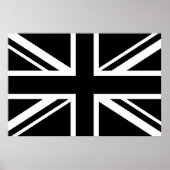 Poster Drapeau d'Angleterre noir blanc (Devant)
