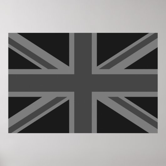 Poster Drapeau d'Angleterre noir gris (Devant)