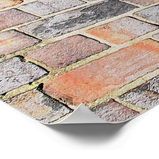 Poster Drapeau d'Angleterre sur un mur en brique (Coin)