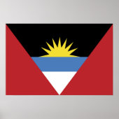 Poster Drapeau d'Antigua-et-Barbuda (Devant)