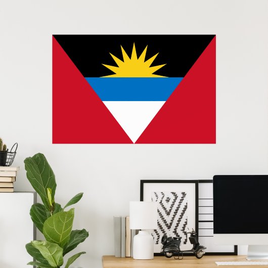 Poster Drapeau d'Antigua-et-Barbuda (Bureau à domicile)