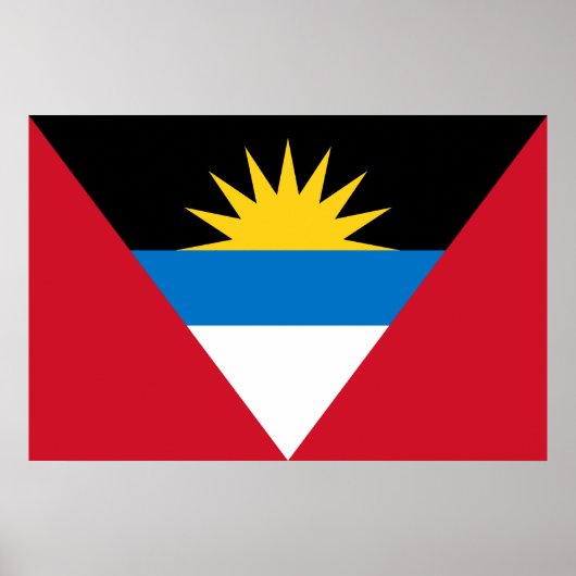 Poster Drapeau d'Antigua-et-Barbuda (Devant)