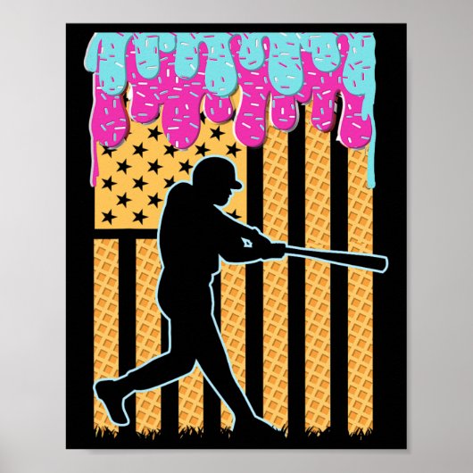 Poster Drapeau de base-ball Bat Boys Ice Cream American F (Devant)