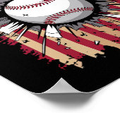 Poster Drapeau de baseball Us (Coin)