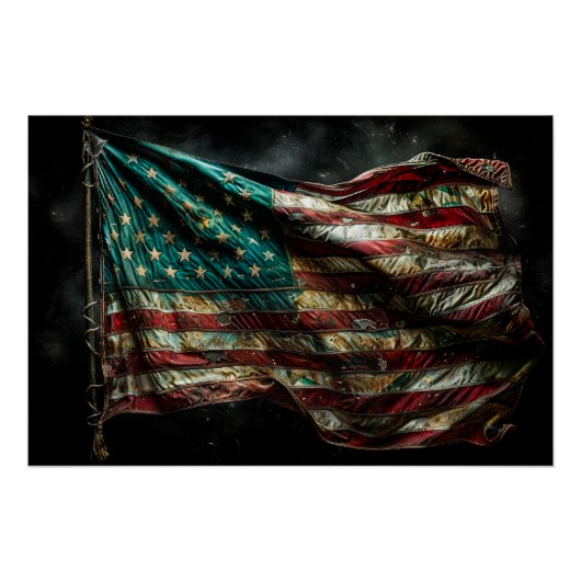 Poster Drapeau de bataille américain (Devant)