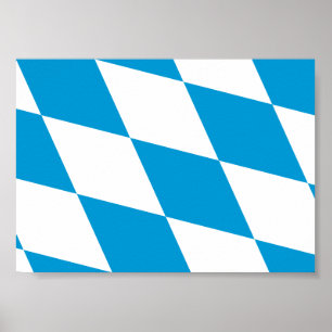 Poster Drapeau de Bavière, ALLEMAGNE