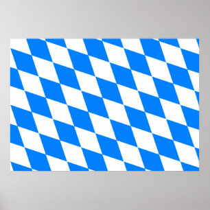 Poster Drapeau de Bavière Allemagne