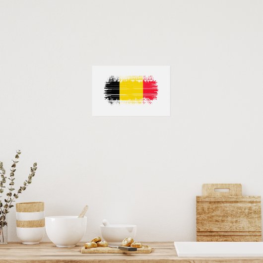 Poster Drapeau de Belgique (Cuisine)