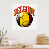 Poster Drapeau de Belgique balle de football (Cuisine)