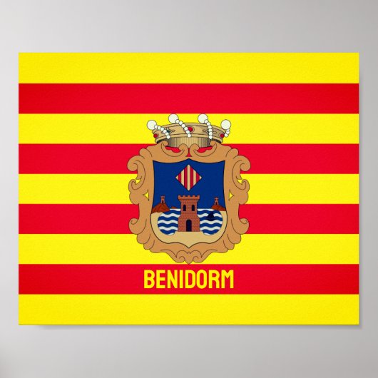 Poster Drapeau de Benidorm - Comunidad Valenciana (ESP) (Devant)