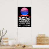 Poster Drapeau de bisexualité ronde brillante (Cuisine)