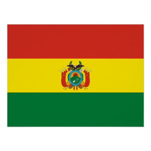 Poster Drapeau de Bolivie patriotique (Devant)