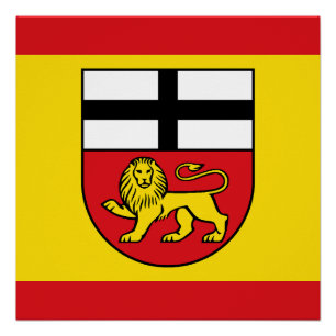 Poster Drapeau de Bonn ville Allemagne symbole emblème li