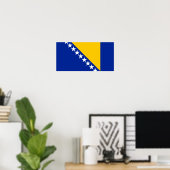 Poster Drapeau de Bosnie-Herzégovine patriotique (Bureau à domicile)