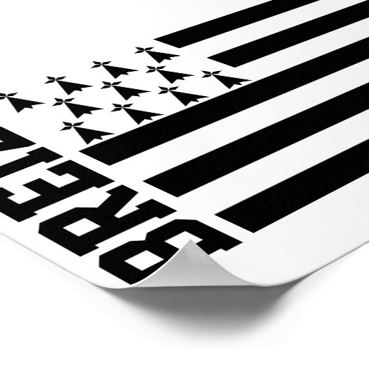 Poster Drapeau de Bretagne, France (Coin)
