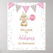 Poster Drapeau de Bunny Bunny 1er anniversaire Bienvenue (Devant)