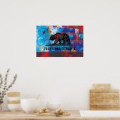 Poster Drapeau de Californie Abstraite (Cuisine)