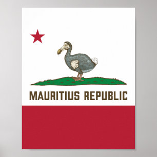 Poster Drapeau de Californie de la République Maurice