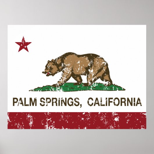 Poster Drapeau de Californie Palm Springs (Devant)