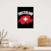 Poster Drapeau de carte Suisse (Cuisine)