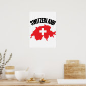 Poster Drapeau de carte Suisse (Cuisine)