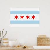 Poster Drapeau de Chicago Imprimer (Cuisine)