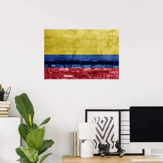 Poster Drapeau de Colombie (Bureau à domicile)